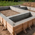 Готовый ленточный фундамент с арматурными выпусками